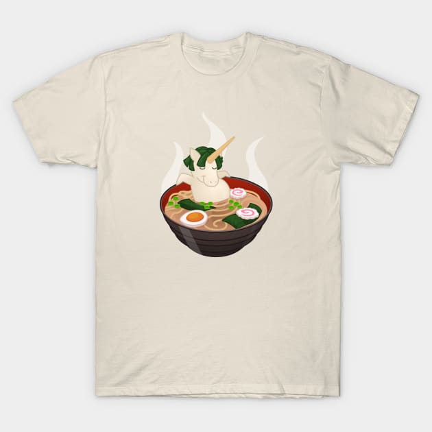 Ramen Bath Sushicorn T-Shirt by LittleWhiteOwl